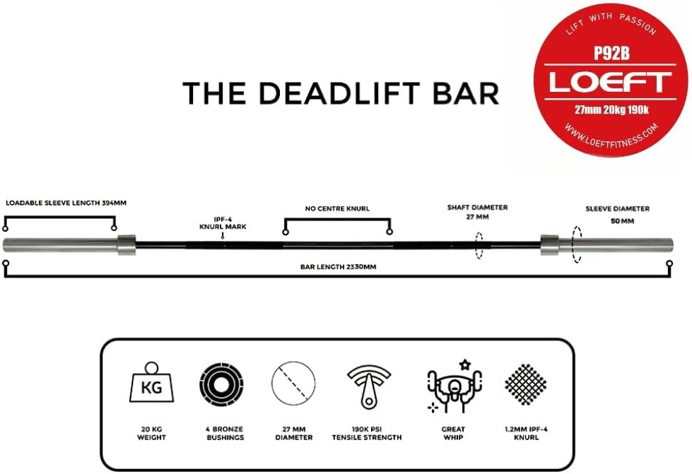 Professional Deadlift Barbell-Black Oxide