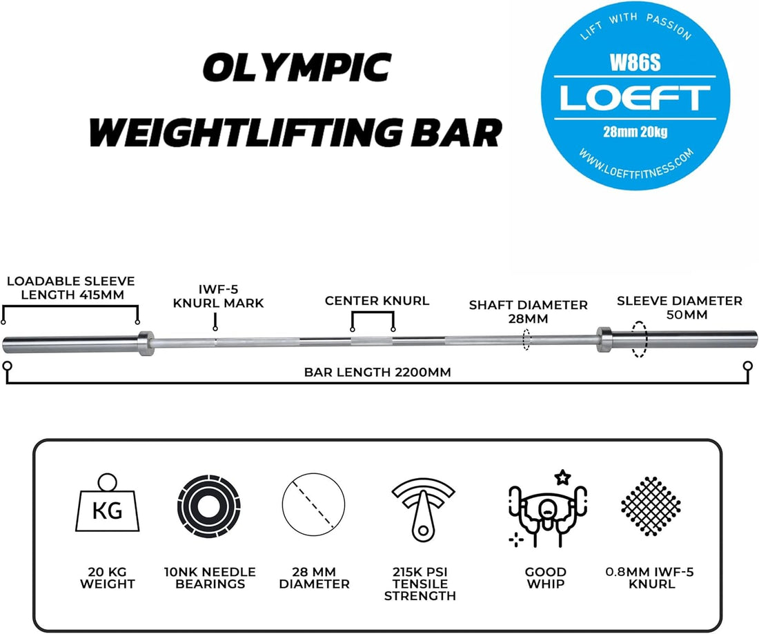 Professional Weightlifting Barbell-7ft Stainless Steel