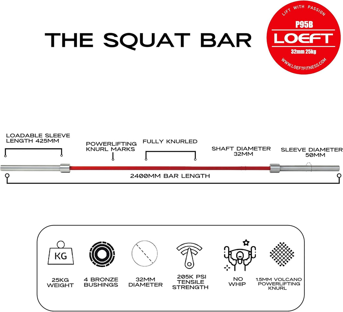 Professional Squat Barbell-Red