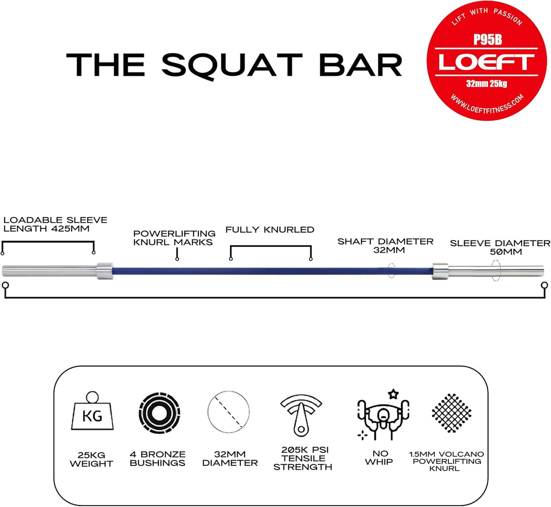 Professional Squat Barbell-Blue