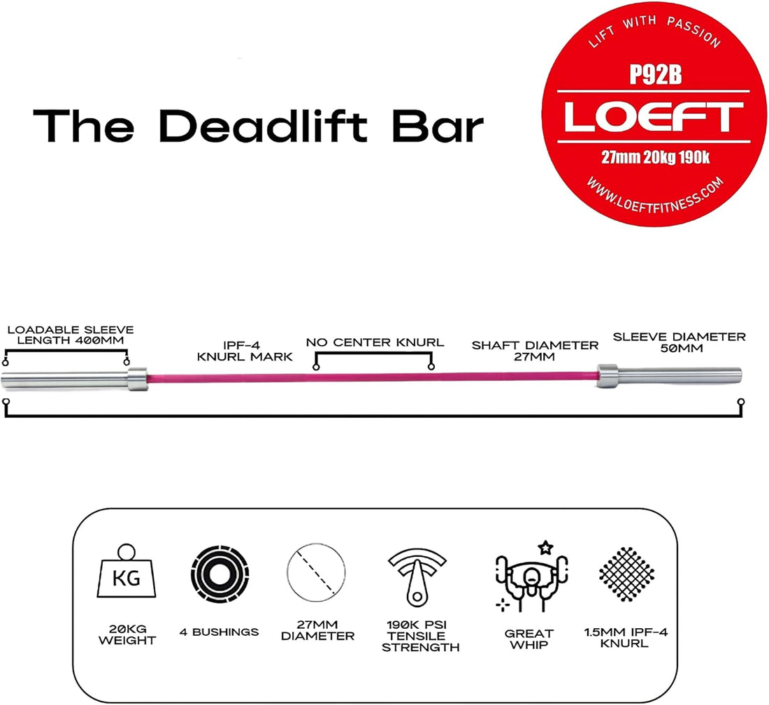 Professional Deadlift Barbell-Pink