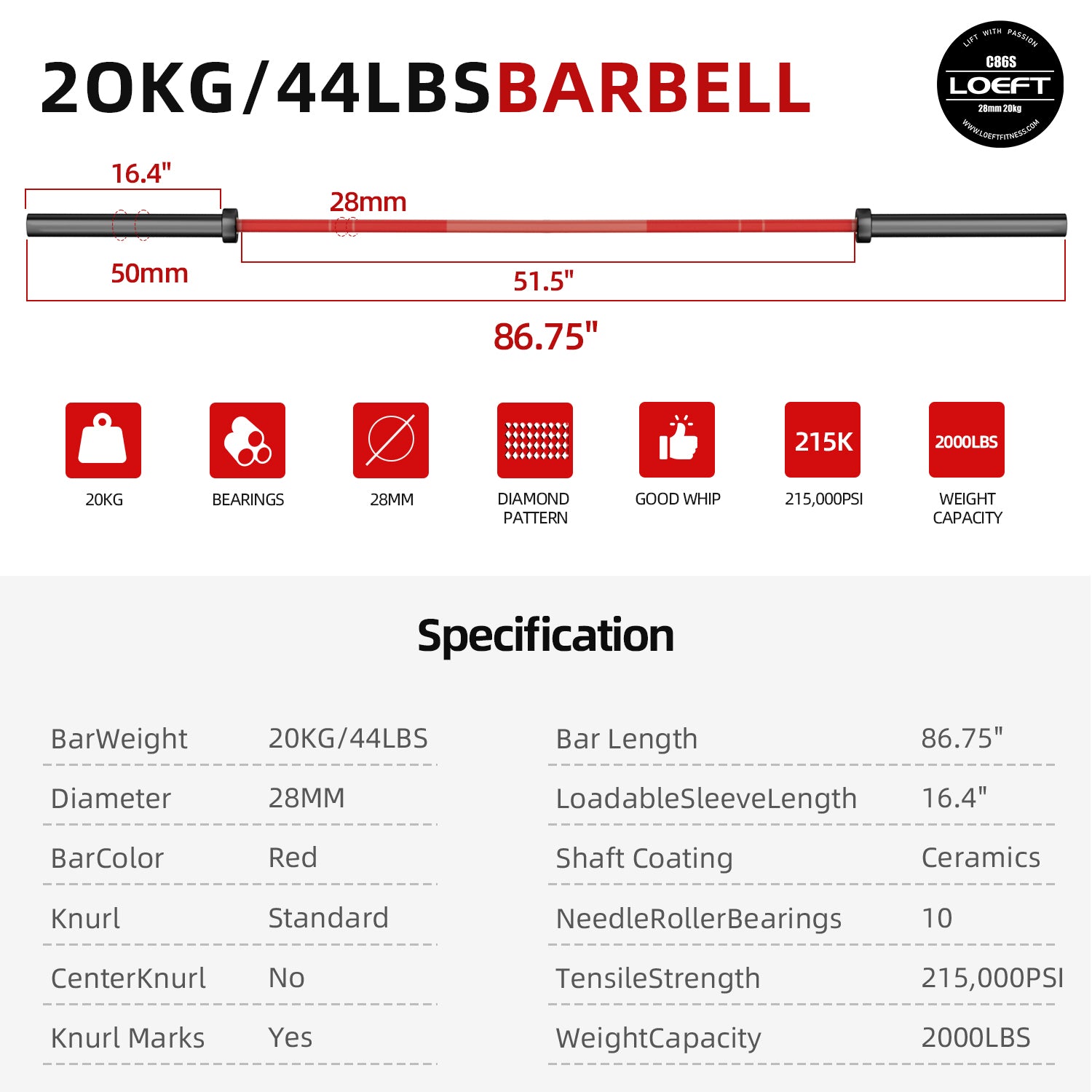 7 Ft Olympic Barbell Essential Equipment for Weightlifting Excellence