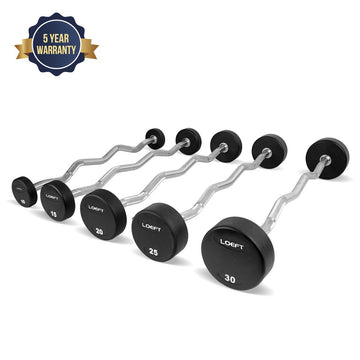 Urethane Fixed Weight Ez Curl Bars Set